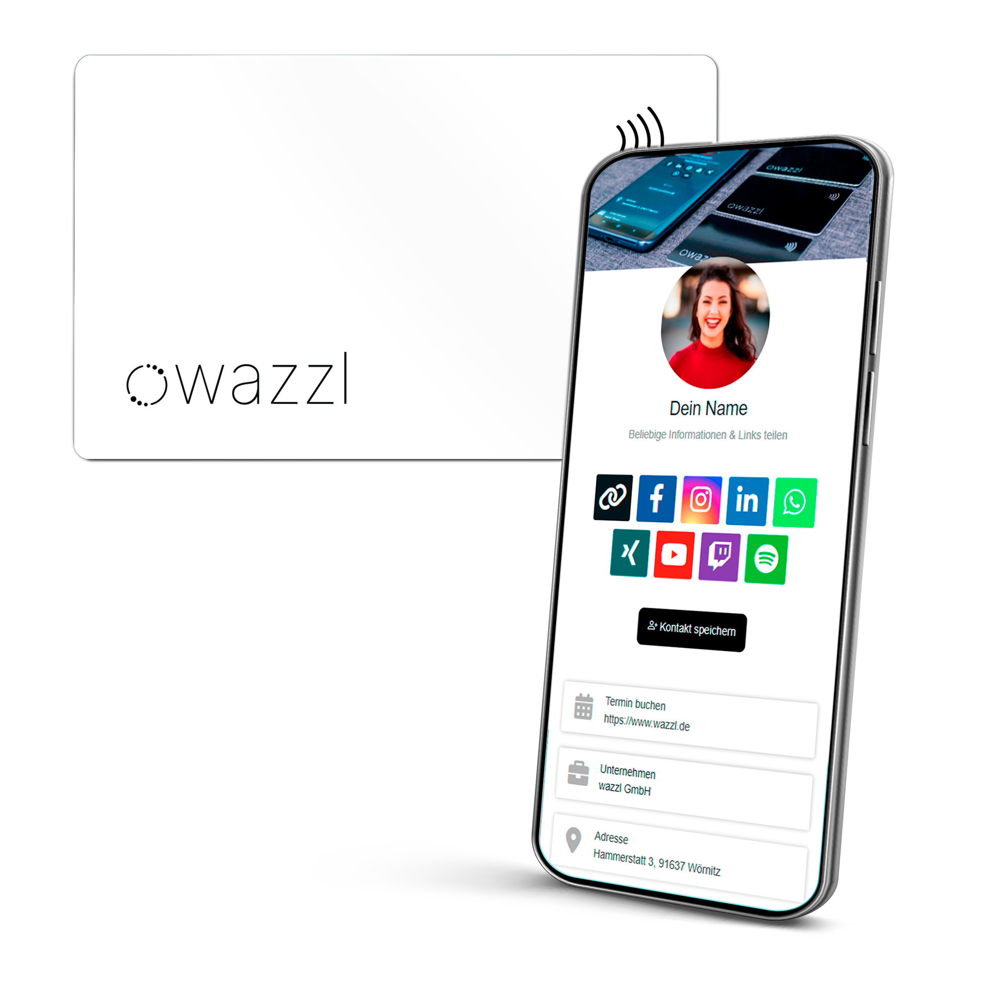Smartcard - Digitale Visitenkarte mit QR-Code (Profil) NFC